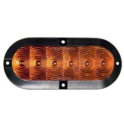 6&quot; Oval 6 LED Turn Dual Intensity Surface Mount Amber Lens Tri-Pole (T66-AAST-1 Kit)