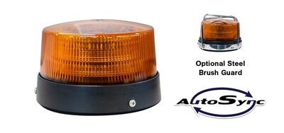 K10 Amber Beacon Light Amber Lens Single Flash Pattern W/Pigtail K10-AA0P-1