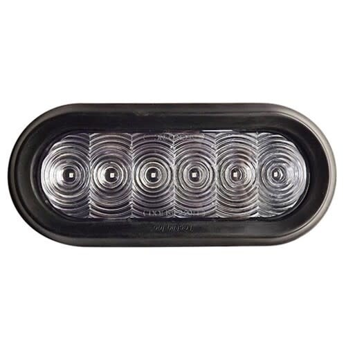 6" Oval 6 LED Turn Dual Intensity Grommet Mount Amber/Clear Lens Tri-Pole (T66-AC0T-1 Kit)