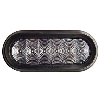 6&quot; Oval 6 LED Turn Dual Intensity Grommet Mount Amber/Clear Lens Tri-Pole (T66-AC0T-1 Kit)