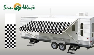 SunWave Awning Fabric Checkered Pattern 20&#39; (approximate Fabric Width 19&#39; 2-3&quot;)