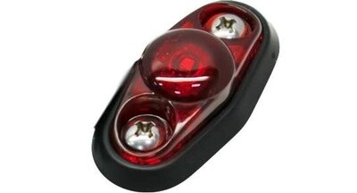 Red Mini Surface Mount PC Sidemarker Red Lens (S38-RR09-1)