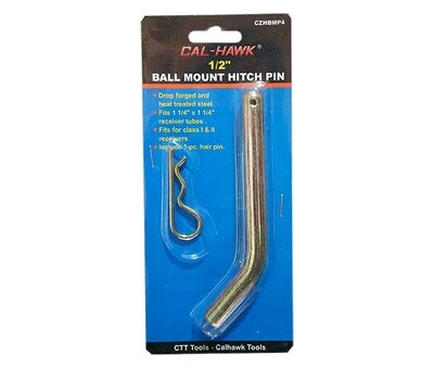 1/2 x 4.25 Inch Clear Zinc Hitch Pin With Cotter (CZHBMP4)