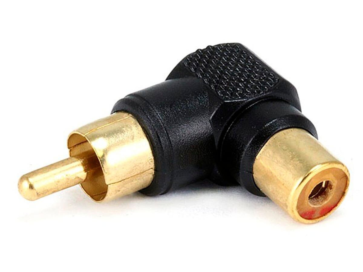 Monoprice RCA Plug to RCA Jack Adapter, Gold Plated (Right Angle)