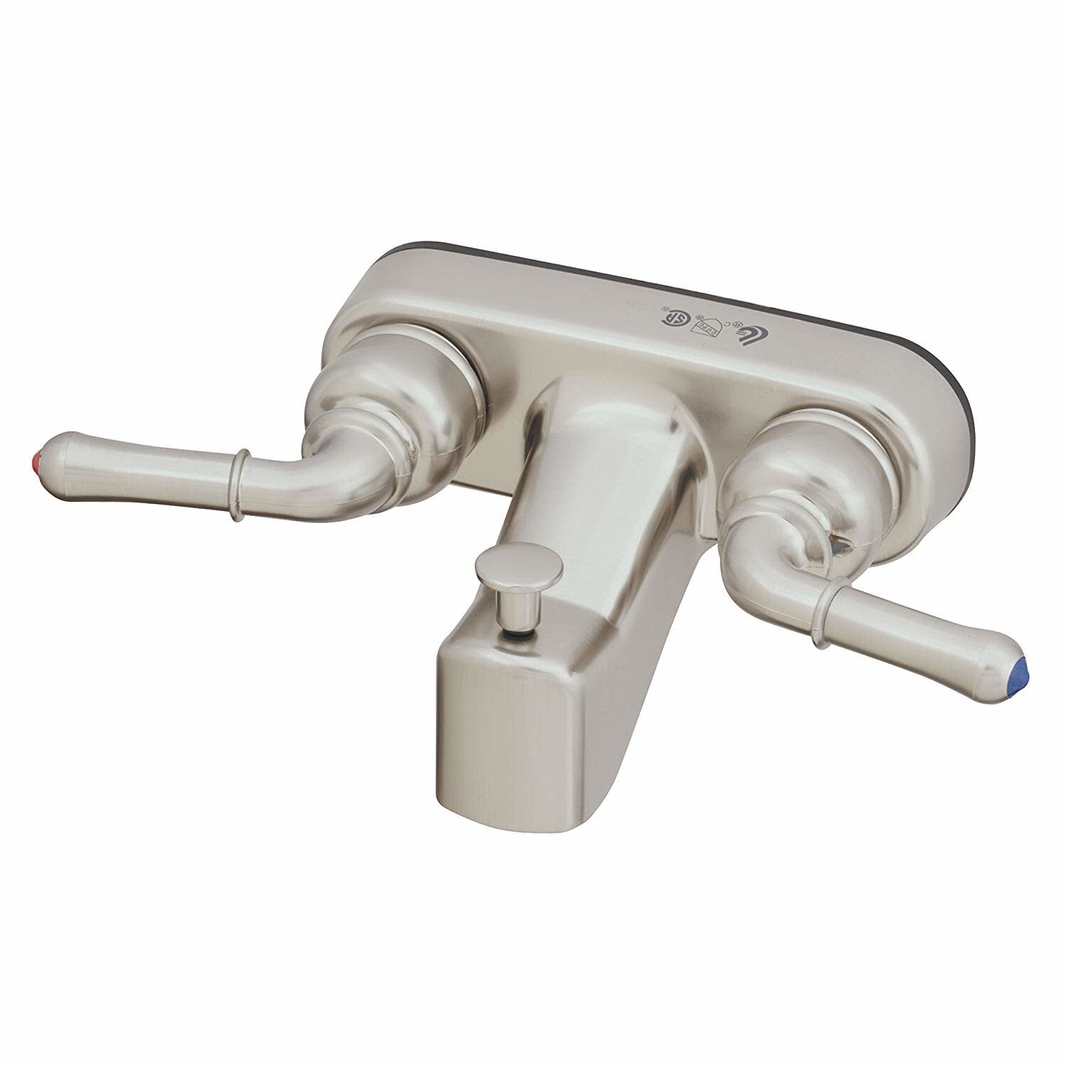 4&quot; Tub/Shower Diverter W/Teapot Lever Handles &amp; Vac Breaker Brushed Nickel (U-YNN41VBN)