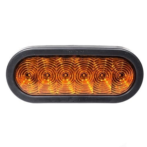 6&quot; Oval 6 LED Turn Dual Intensity Grommet Mount Amber Lens  (T66-AA0T-1 Kit)