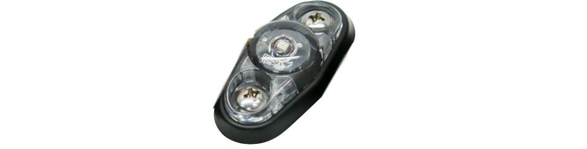 Red Mini Surface Mount PC Sidemarker Clear Lens S38-RC09-1