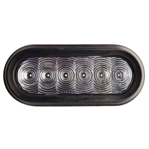 6&quot; Oval 6 LED STT Grommet Mount Red/Clear Lens Tri-Pole T66-RC0T-1 (Kit)