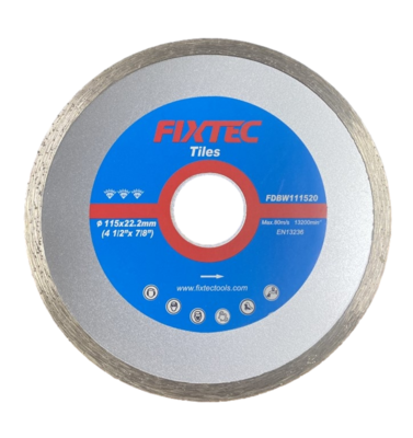 Continuous Rim Tiles Diamond Cutting Blade 4.5&quot; x 7/8&quot; x 5mm Blade Width (FDBW111520)