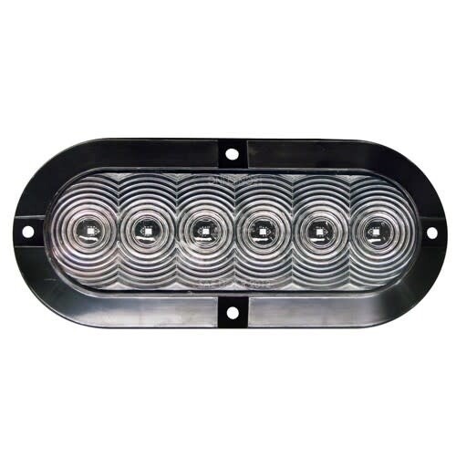 6&quot; Oval 6 LED STT Surface Mount Clear Lens Tri-Pole (T66-RCST-1 Kit)
