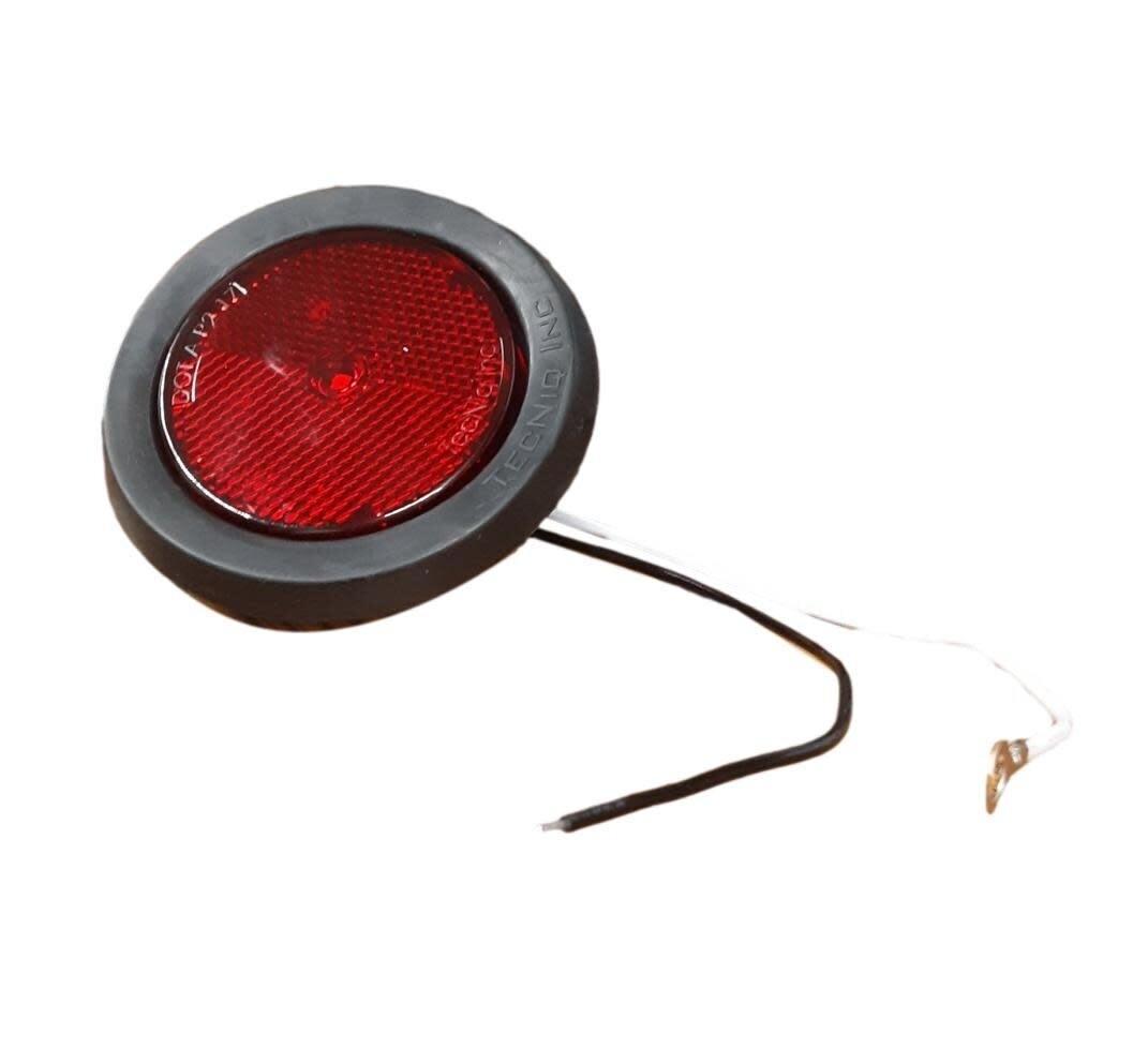 2.5" Round Red P2 rated 4 LED w/Grommet & Wire Sidemarker w/ Reflectivity S12-RR40-1 (Kit)