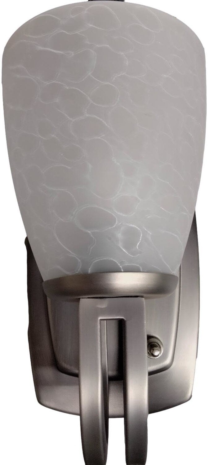 ITC Satin Nickle Rv Wall Sconce w/ Frosted Marble Glass