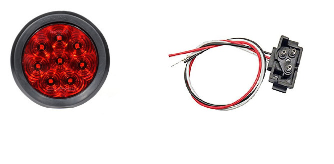 Hi Visibility 4" Round STT Red Lens Grommet Mount Tri-Pole T46-RR0T-1 (Kit)