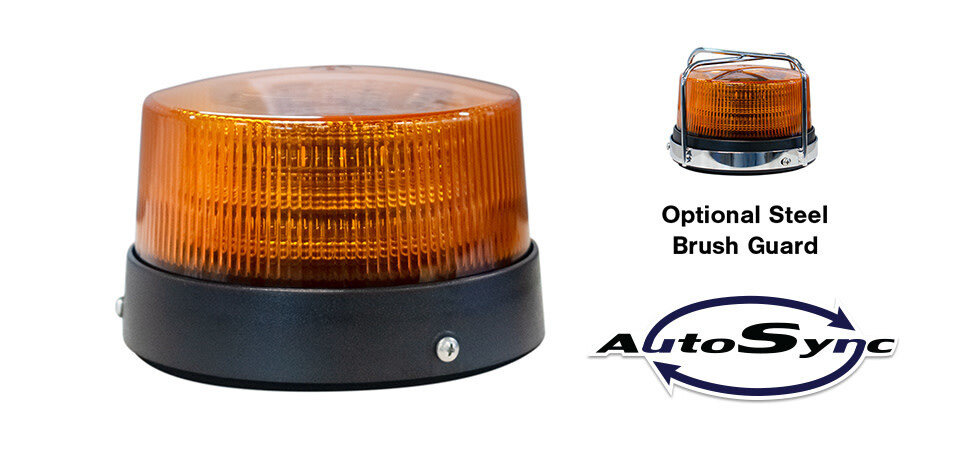 K10 Amber Beacon Light Lens Autosync Multi-Flash Pattern W/Pigtail K10-AADP-1