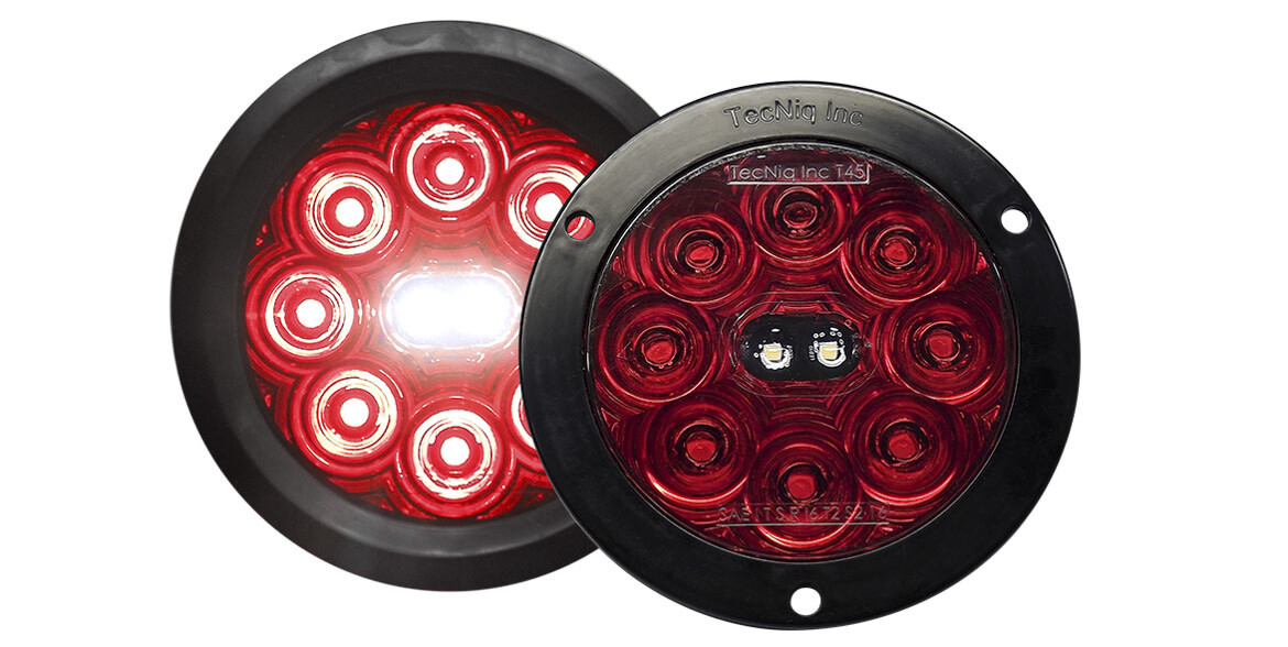 Hi Visibility 4&quot; Round STTR Red Lens Grommet Mount Tri-Pole T45-RW0T-1 (Kit)