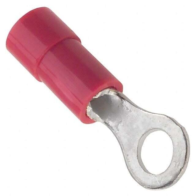 100-Pack 22-18 Gauge Non-Insulated Ring Terminals | 1/4" Stud Size | Uninsulated Copper Connectors