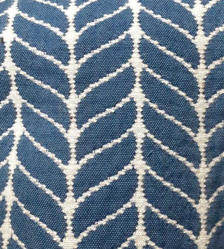 4.5&#39; Blue and White Fabric Upholstery  - Sold by linear Ft