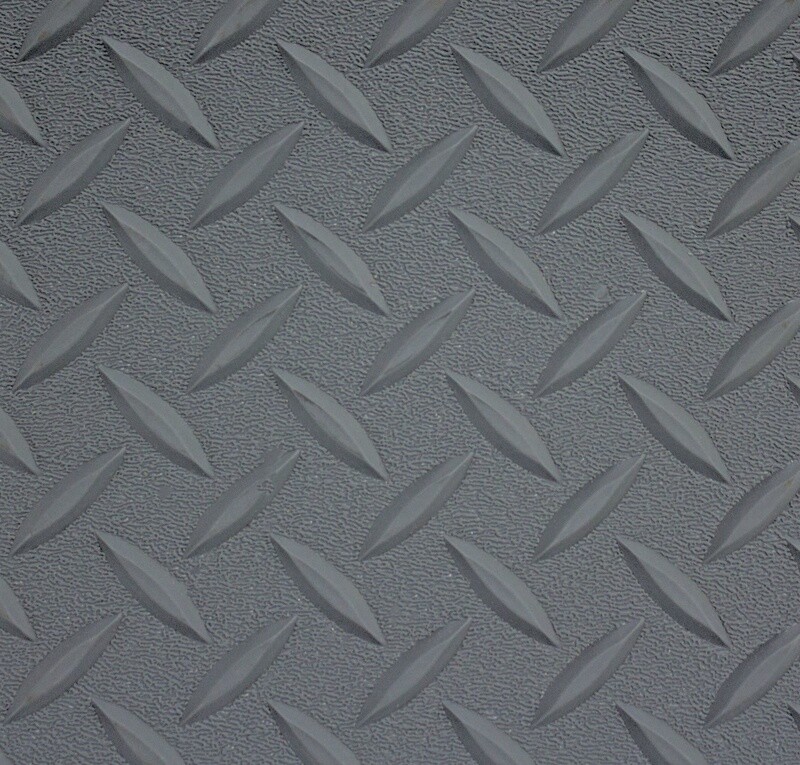 Diamond Plate  ( DP ) Rubber Flooring - Gray 8&#39; (By the Foot)