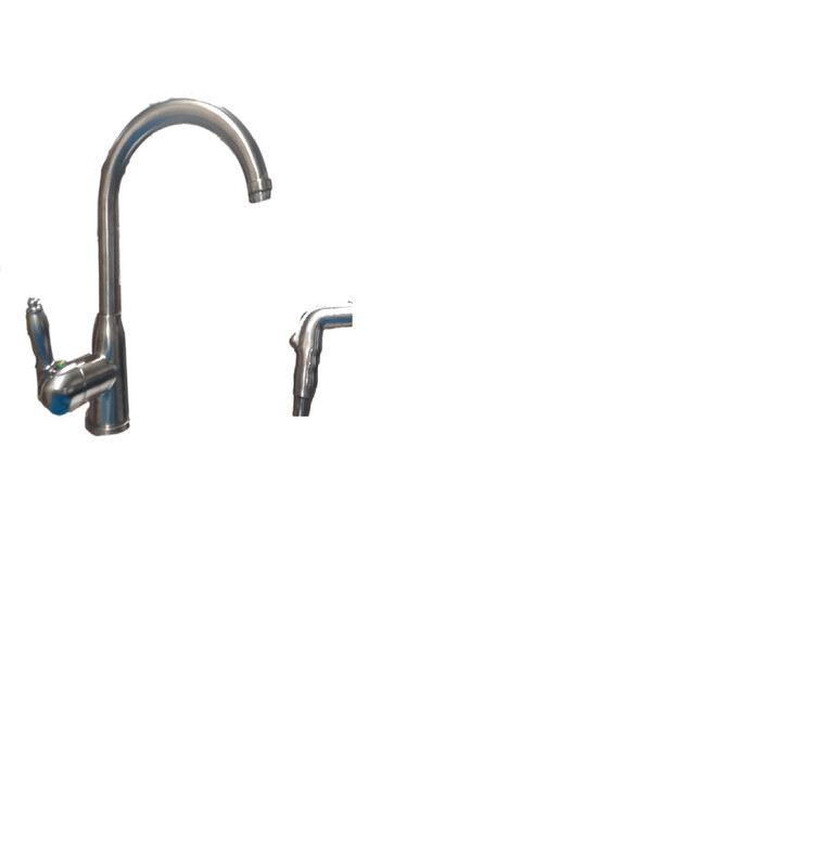 Gooseneck Kitchen Faucet with Sprayer Chrome
