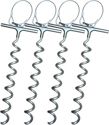 1 PC Safe-Out Spiral Ground Anchor - 18&quot; Heavy Duty - for securing Canopy, Soccer Goal, Trampoline, Swing Set and More