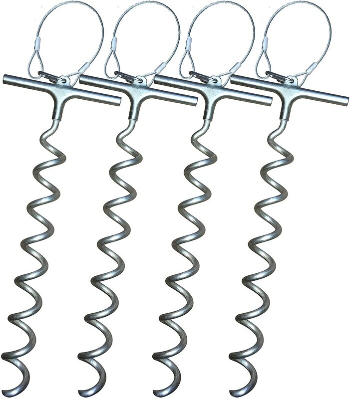 1 PC Safe-Out  Spiral Ground Anchor - 18" Heavy Duty - for securing Canopy, Soccer Goal, Trampoline, Swing Set and More