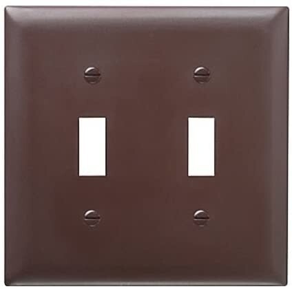 4 Pack Pass And Seymour Trademaster Wall Plate 2-Gang 2 Toggle Brown (TP2)