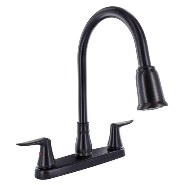 Matte Black  8&quot; Dual Lever Hi-Arc Kitchen Faucet with Pulldown Sprayer (8300-02 MMB)