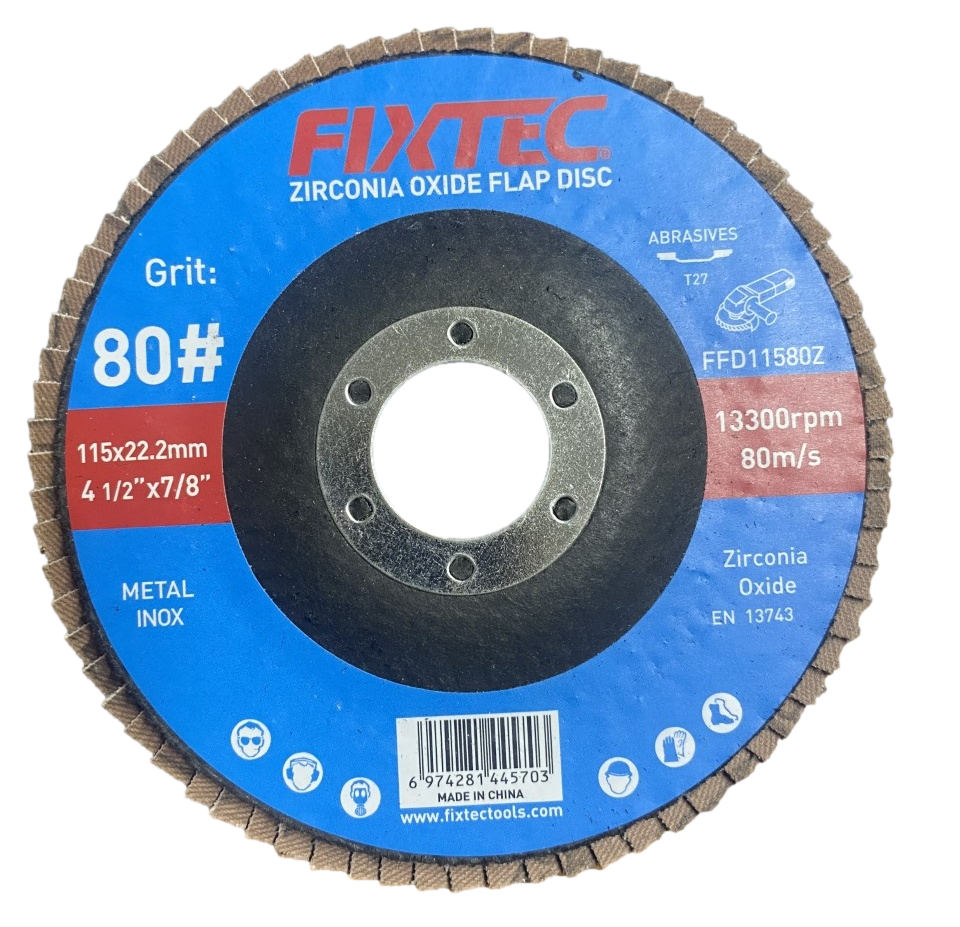 High Quality Zirconia Oxide Abrasive Flap Disc 4.5&quot; P80 Grinding Wheel Disc for Grinding Weld (FFD11580Z)