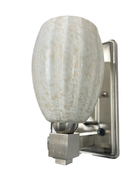 12V Sidewall Satin Nickel 9182 Includes Globe (Cream and Gold) and LED Bulb
