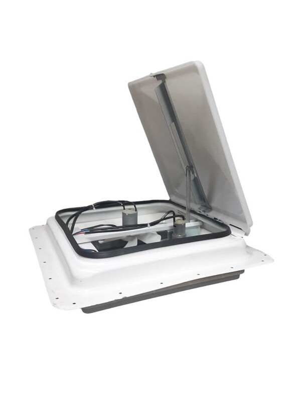 Power Roof Vent Metal W / Light White W / White Lid