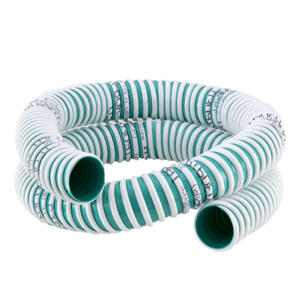 1 1/2&quot; Water Fill Hose NoFlats/Cuffs (10 FT PCS ) Green &amp; White