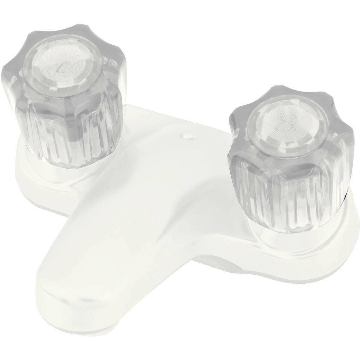 4&quot; Lavatory Faucet W/Clear Handles White (U-YJW77W-E)
