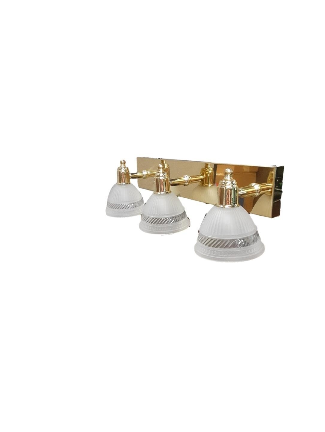 3 Bulb 12V LED Gold Vanity Light with Glass
