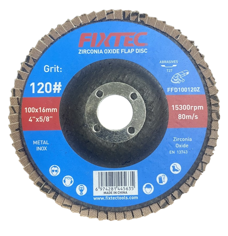 Zirconia Oxide Grit 120 Professional Quality Aluminum Oxide Flap Disc (FFD100120Z)