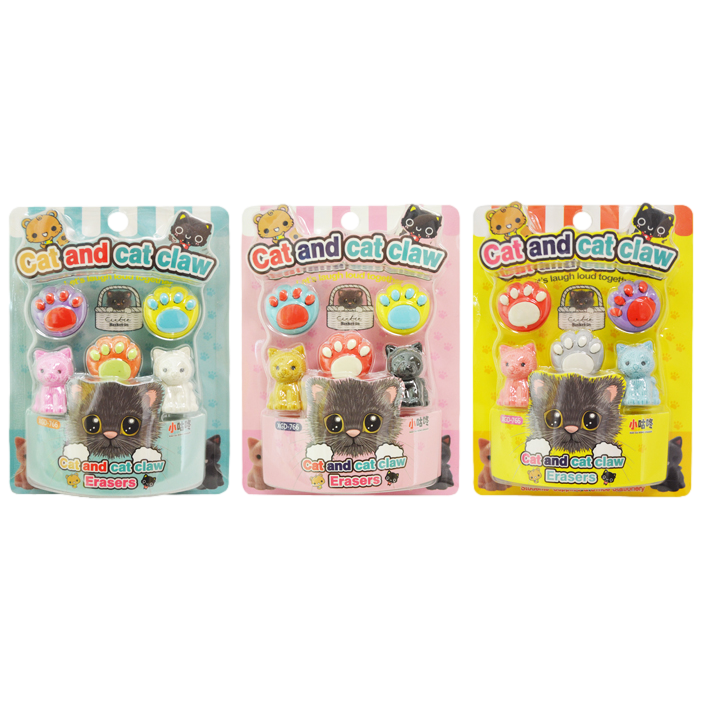 Cat/Paw Erasers (5 PC)