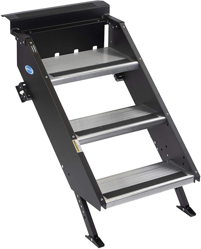 Morryde STP-206 Step Above-Gen2, 3 Step Entry Step, Manual 8&quot; Rise, Fits Inner Door Flange Width Of  23.75-26.25&quot;
