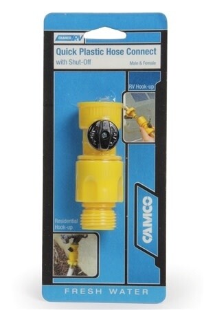 Quick Plastic Hose Connect with Shut-Off (20103)