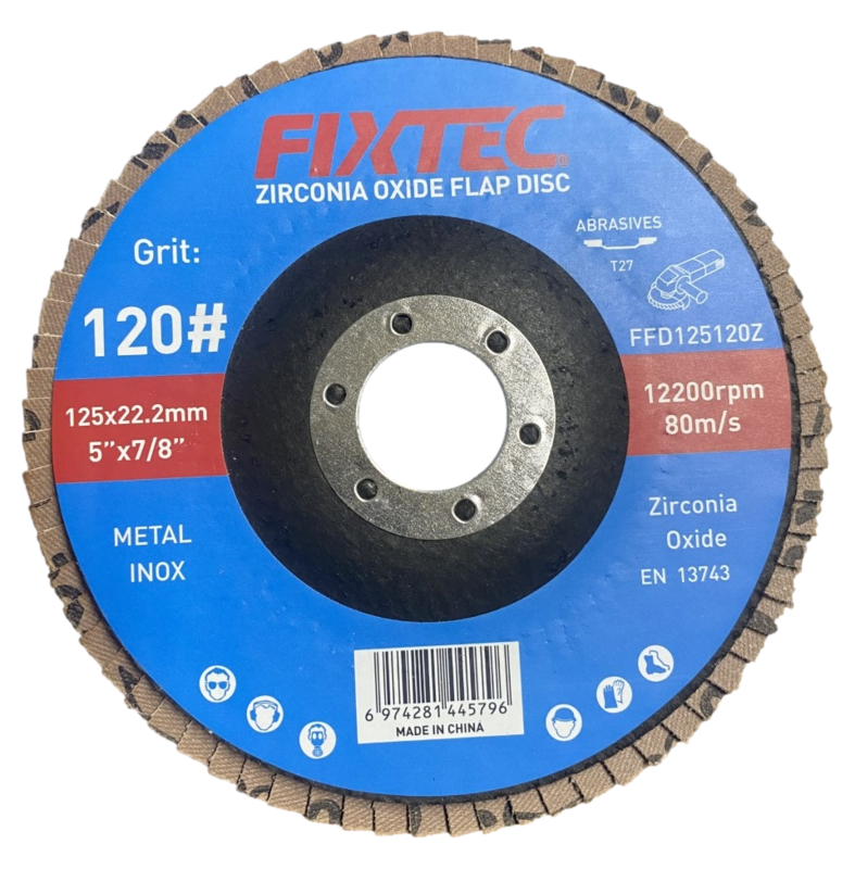 Flap Disc Abrasive Wheel Zirconia Stainless Steel Metal Polishing Aluminum Oxide (FFD125120Z)