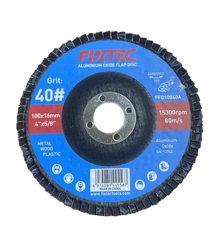 Aluminum Oxide Abrasive 4&quot; X 5/8&quot; P40 Grit for Stainless Steel Grinding Wheel Flap Disc (FFD10040A)