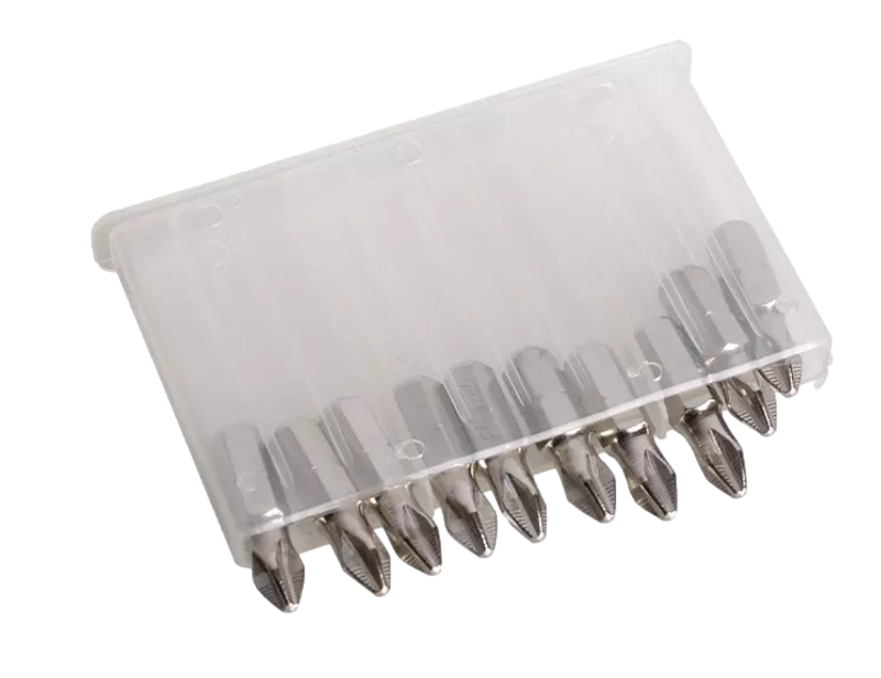 10PCS PH2 Anti-Slip Magnetic Positioning Screwdriver Bits Set with Plastic Transparency Box (FSDB111025)