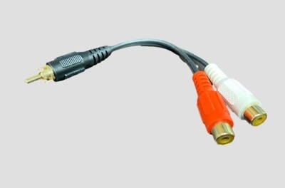 6&quot; Single RCA Mono to Dual RCA Stereo Female Y-Cable (03177)