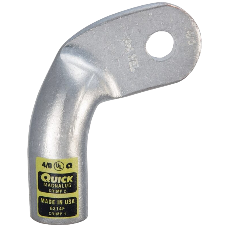4/0 Gauge 3/8&quot; Stud Right Elbow MagnaLug (6314F)