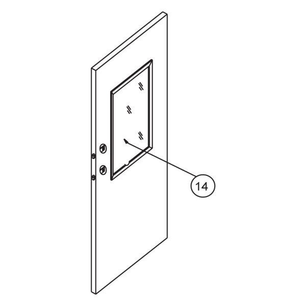 Round Corner Obscure Safety Glass Window 12″ x 21″  White Interior Black Exterior ( 4730-02-15  )