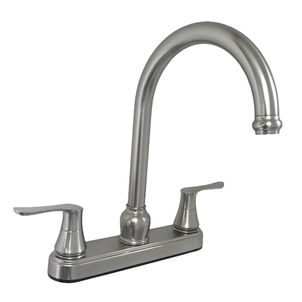 8&quot; Non-Metallic Kitchen Faucet w/ Saber Handles &amp; Gooseneck Spout (U-YNN800GSN-DH3-25MM)