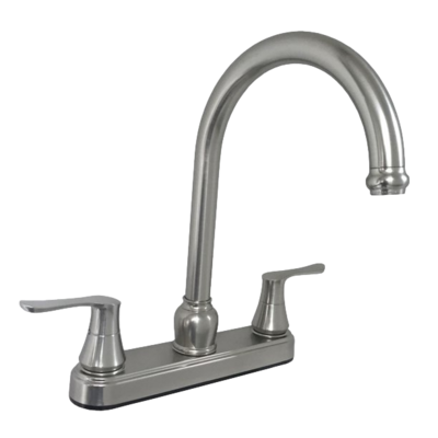 8" Non-Metallic Kitchen Faucet w/ Saber Handles & Gooseneck Spout (U-YNN800GSN-DH3-25MM)