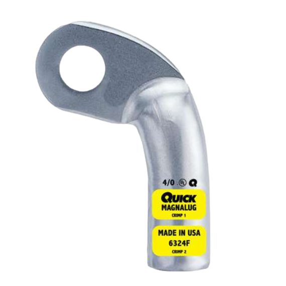 4/0 Gauge 3/8&quot; Stud Left Elbow MagnaLug (6324F)