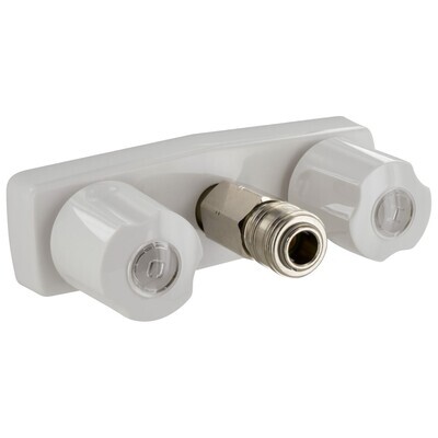 4" High Pressure Quick Connect Hot & Cold Water Outlet White (PF213247)