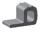 Hollow P Rubber Bulb Seal Ribbed 1.25" W x .848" H (By the Foot) LP589NA