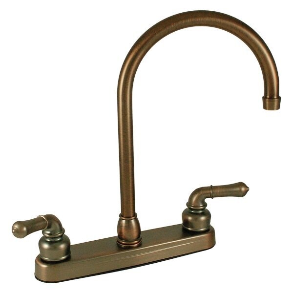8" Kitchen Faucet W/Gooseneck Spout Teapot Lever Handles Oil Rubbed Bronze (U-YOB800GSOB-E)