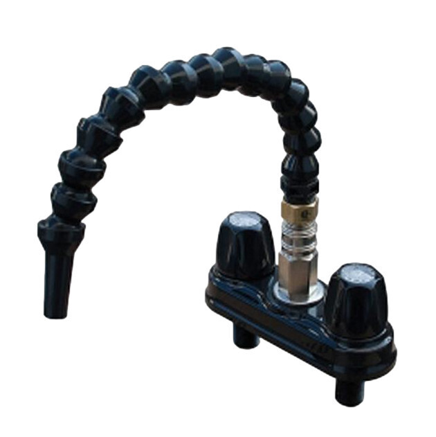 4&quot; Two-Handle Faucet W/Flex Spout RV Quick Disconnect Black (CRD-QDFLX-BLK)